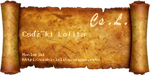 Csáki Lolita névjegykártya